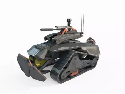 Future sci-fi style unmanned tank 3D model