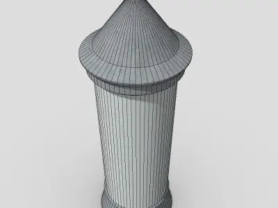 Advertising Column 2 Low-poly 3D model
