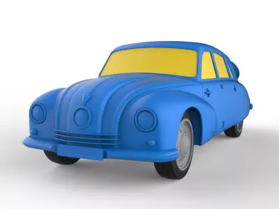 Tatra T87 1947 Classic Car 3D print model