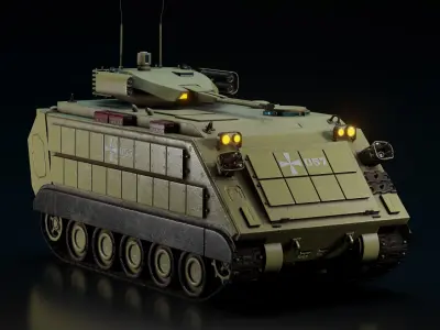 M113 Modernized Tank - Armored personnel carrier Low-poly 3D model