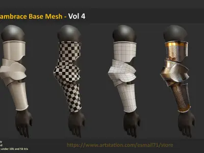 30 Vambrace Base Mesh - Vol 4 Low-poly 3D model