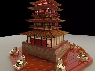 Chinese ancient tower 3D model