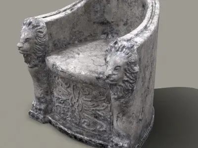 3D Roman Stone Chair High Poly 3D model