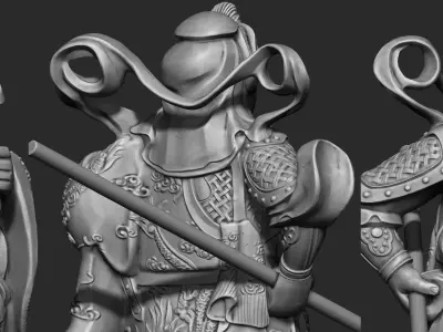 Guan-Yu Character Sculpture Zbrush 2019 HighPoly 3D model