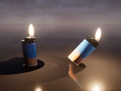 Lighters And Matches 10 Variations Low-poly 3D model