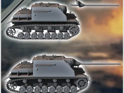 Jagdpanzer IV 70 A Zwischenlosung - miniatures tabletop sce 3D print model