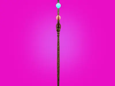 Dream Staff Game Ready Free low-poly 3D model
