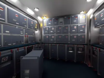 Kitchen by airplane 3D model