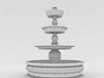 fountain three tiered 3D model