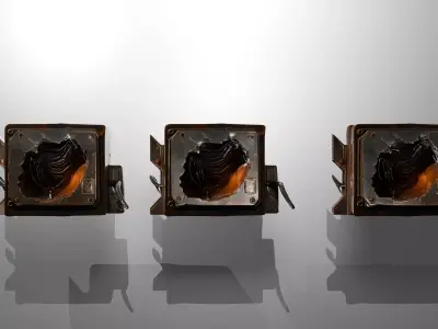 Futuristic Spaceship Wreckage LowPoly LOD Low-poly 3D model