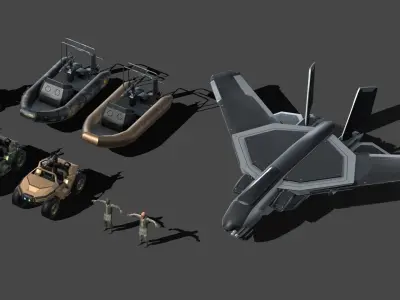 Military  low props Low-poly 3D model