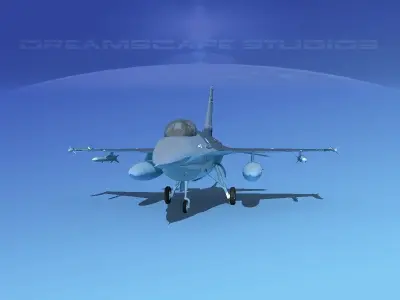 Gen Dyn F-16A Falcon UAE 3D model