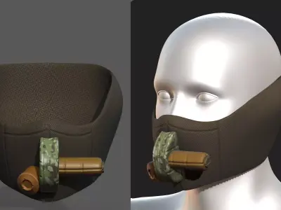 Gas mask helmet scifi fantasy armor hats military Low-poly 3D model