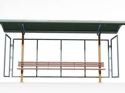 Bus Stand Waiting Area Free low-poly 3D model