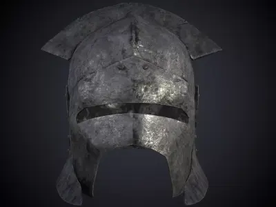 Orcs  helmet  Low-poly 3D model