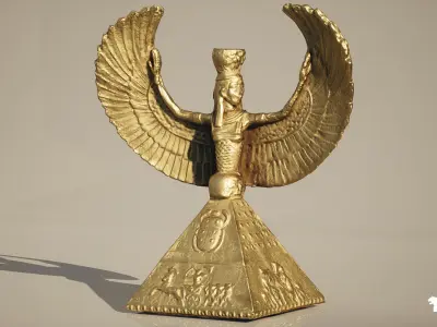 Egyptian Statues Pack Low-poly 3D model