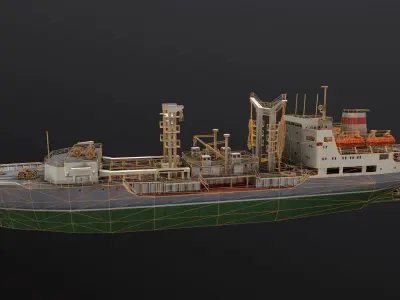Dubna-tanker Low-poly 3D model