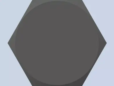 Bolt Partial Thread Hexagonal Head M16x80mm 3D model