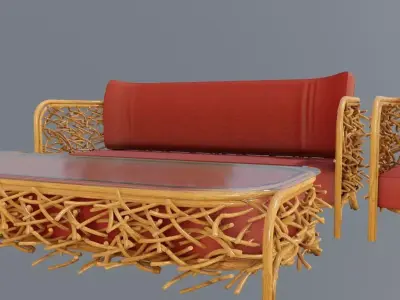 out door furniture set 3D model