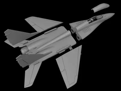 MIG-29 FULCRUM SCALE 1-72 PRINTABLE STL FILES 3D print model
