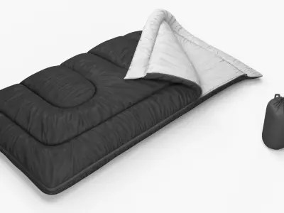 Outdoor Sleeping Bags Black 3D model
