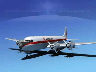Douglas DC-7C Air Canada 3D model