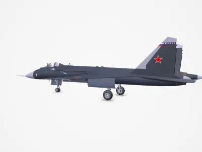 Sukhoi Su-47 Fighter Jet Low-poly Low-poly 3D model