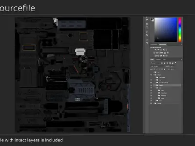 Scifi Flamer FST 13 Low-poly 3D model