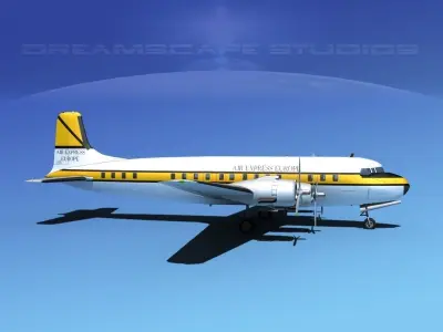 Douglas DC-7B Air Express Europe 3D model