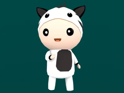 Chibi Horse Animated For Games Free low-poly 3D model