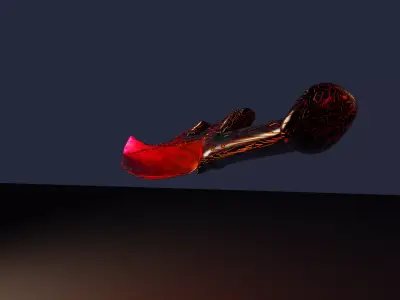 Stylized Blood Sword Low-poly 3D model