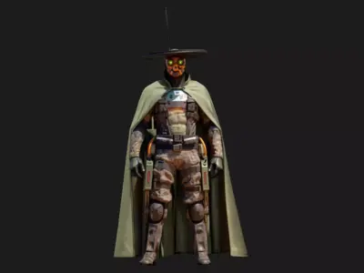 Sci-Fi Desert Bounty Hunter Low-poly 3D model
