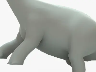 Brontosaurus Rigged Basemesh Low-poly 3D model