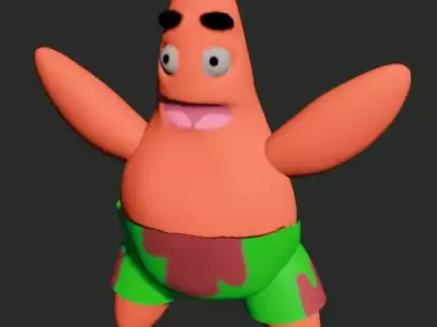 Patrick - Low-Poly spongebob character Low-poly 3D model