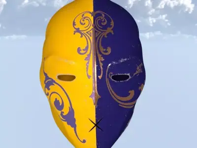 Helmet two faces sci fi 3D model