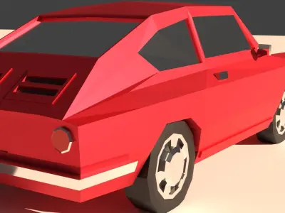 seat 850 cuope low poly car Free low-poly 3D model