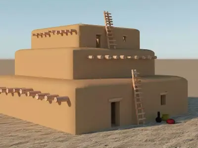 Sand Fort Low-poly 3D model