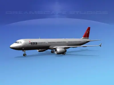 Airbus A321 Northwest 2 3D model