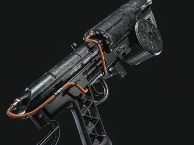 Grappling Hook Gun Low-poly 3D model