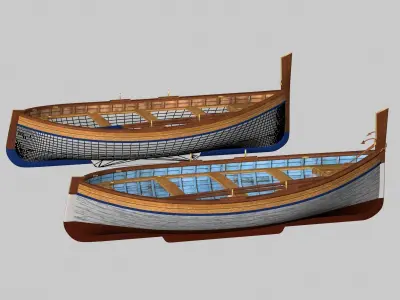 Fishing Rowing Boat - Spanish Low-poly 3D model