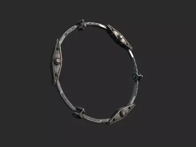 Future Sci-Fi Mechanical Space Portal Ring 3D model