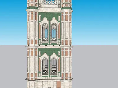 gothic minar tower 3D model