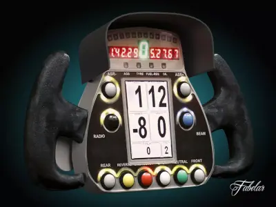 Racing steering wheel 3D model