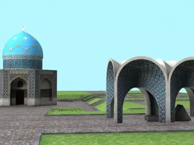 Tomb of Fariduddin Attar Neyshaburi Low-poly 3D model