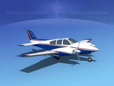 Beechcraft B55 Baron V03 3D model