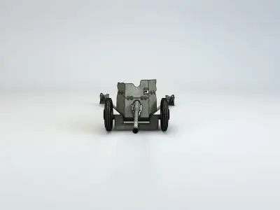 Low Poly 45 mm anti-tank gun M-42 Low-poly 3D model