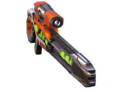 LowPoly Cartoon Sci-Fi Sniper Rifle Futurre Low-poly 3D model