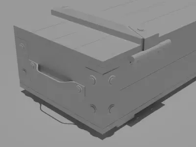 Wood box Low-poly 3D model