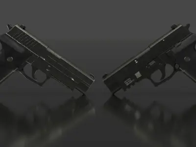 Sig Sauer P226 Low-poly 3D model