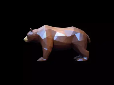 High 3d Render  The Bear Is A Large Powerful Animal 3D model